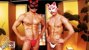 【日本男児 part20】人気スジ筋モデル2人の初絡み！褌×肉体美で濃厚カラミ！